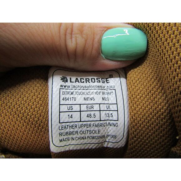 EUC Lacrosse Mens Sz 14 M Brown Leather Laces Composite Ankle Work Boots main image 8